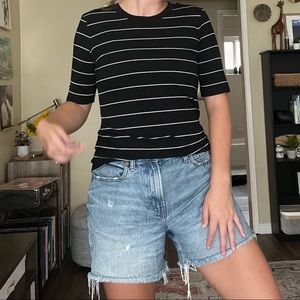 Banana Republic Elbow-Length Striped Tee